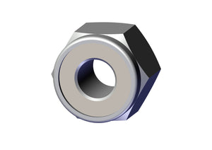 IILLUSTRATIVE IMAGE OF NUT, 1/4"-20 NYLOCK NUT ZINC