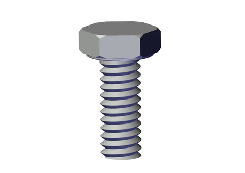 IILLUSTRATIVE IMAGE OF SCREW, 1/4"-20 X 5/8" HEX CAP SCREW GRADE 5 ZINC DOM