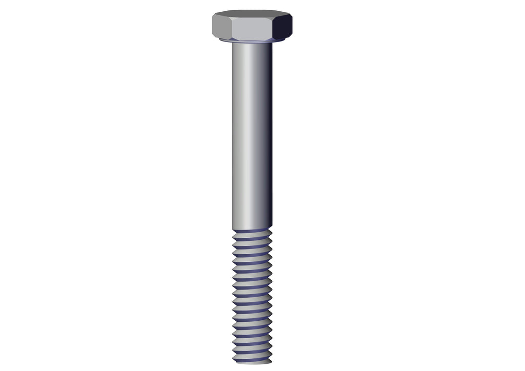IILLUSTRATIVE IMAGE OF SCREW, 1/4"-20 X 2" HEX CAP GRADE 5 ZINC