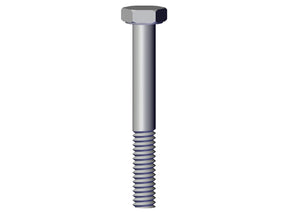IILLUSTRATIVE IMAGE OF SCREW, 1/4"-20 X 2" HEX CAP GRADE 5 ZINC