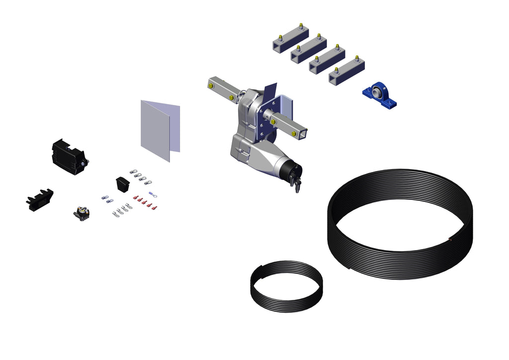 IILLUSTRATIVE IMAGE OF POWER KIT, CABLE SYSTEM - THRU-SHAFT GEAR MOTOR (24 RPM) & MOUNTING COUPLERS