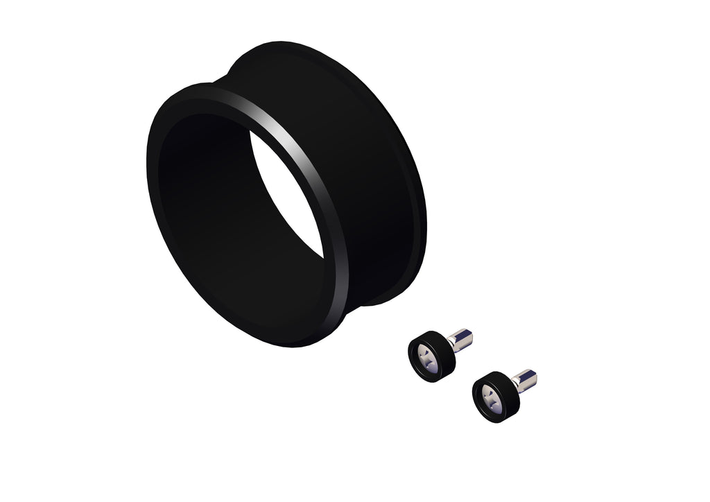 IILLUSTRATIVE IMAGE OF BUSHING, STRAP BUSHING FOR 3" AXLE WITH 2 STRAP BUSHING GUIDE & SCREWS