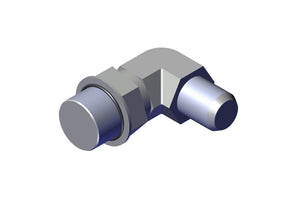 IILLUSTRATIVE IMAGE OF ADAPTER, 90 DEG #6 MALE TUBE TO #8 ADJ MALE ORING