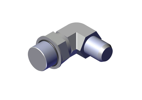 IILLUSTRATIVE IMAGE OF ADAPTER, 90 DEG #6 MALE TUBE TO #8 ADJ MALE ORING